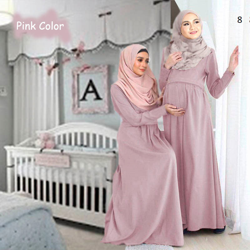 Isabela Maternity Jubah  - Clearance - Pink - Size XL