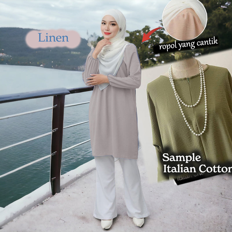 Umbrella COTTON Blouse - Clearance - Linen - Size XL
