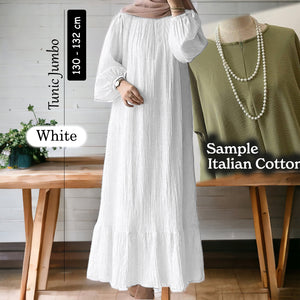 Henna Cotton Tunic Jumbo - Clearance - White - Size 2XL