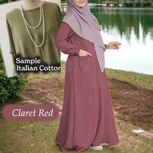 Coffee Cotton Tunic Jumbo - Loose Sleeve - Clearance - Claret Red - Size L