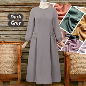 Coffee Cotton Tunic Jumbo - Loose Sleeve - Clearance - Dark Grey - Size L