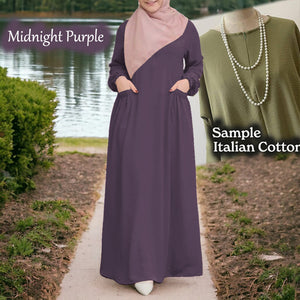 Coffee Cotton Tunic Jumbo - Loose Sleeve - Clearance - Midnight Purple - Size L
