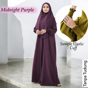 Ladie Elastic Cuff Tunic Jumbo - No Tudung - Clearance - Midnight Purple - Size 2XL