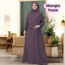 Letter Tunic Jumbo B (Loose Sleeve) - No Tudung - Clearance - Midnight Purple - Size 5XL
