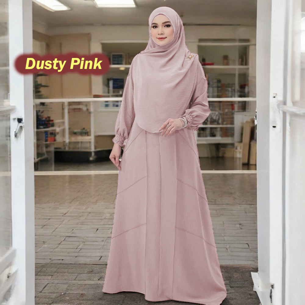 Letter Tunic Jumbo B (Loose Sleeve) - No Tudung - Clearance - Pink - Size 2XL