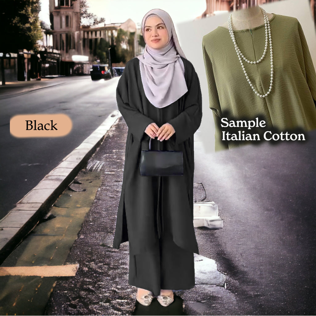 Ena Cotton Set  - Clearance - Black- Size XS