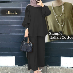 Uno Cotton Loose Pants Set - Clearance - Black - Size 3XL