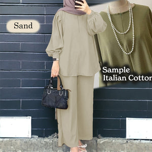 Uno Cotton Loose Pants Set - Clearance -  Sand - Size 3XL