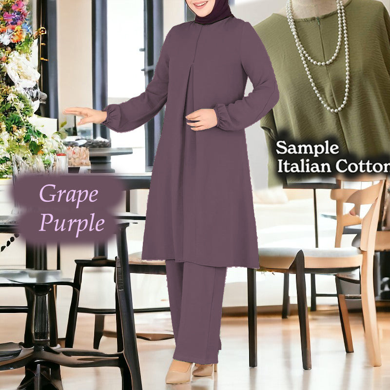 Emma Cotton Set - Clearance - Grape Purple - Size S