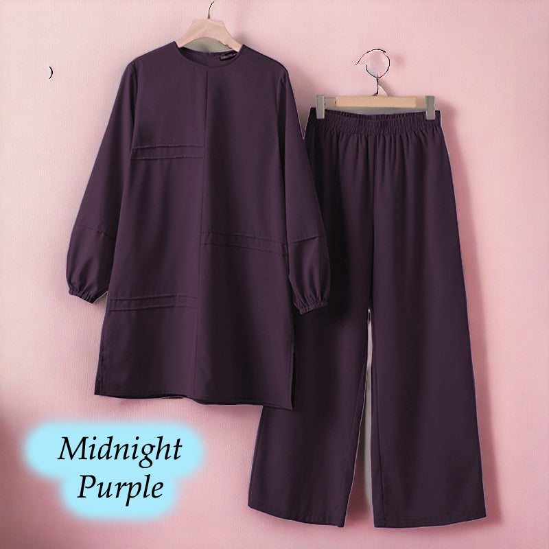 Gazala Cotton Muslimah Set - Clearance - Grape Purple - Size M