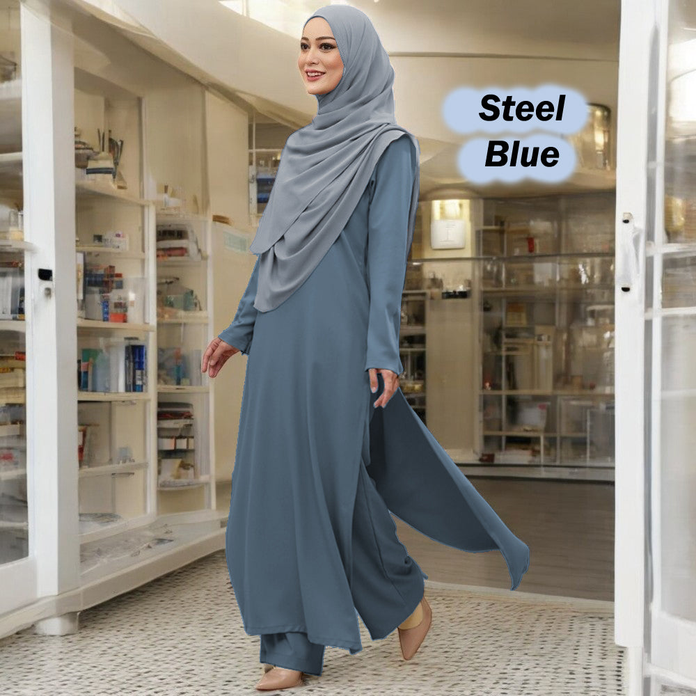 Pasha Tunic Jumbo + Pants - Clearance - Steel Blue - Size L