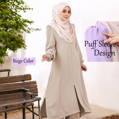 Seminar Puff Sleeve Set - Clearance - Beige - Size 4XL