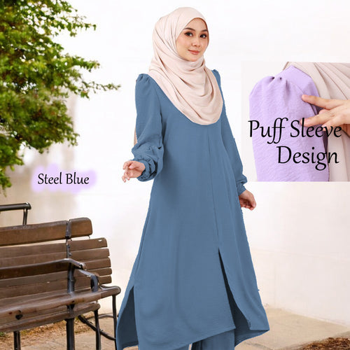 Seminar Puff Sleeve Set - Clearance - Periwinkle - Size M