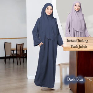 Enana Instant Tudung - Clearance - Dark Blue - Size Normal