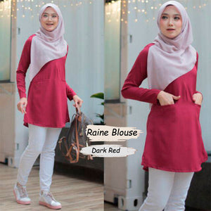 Raine Blouse - Clearance - Dark Red - Size 4XL