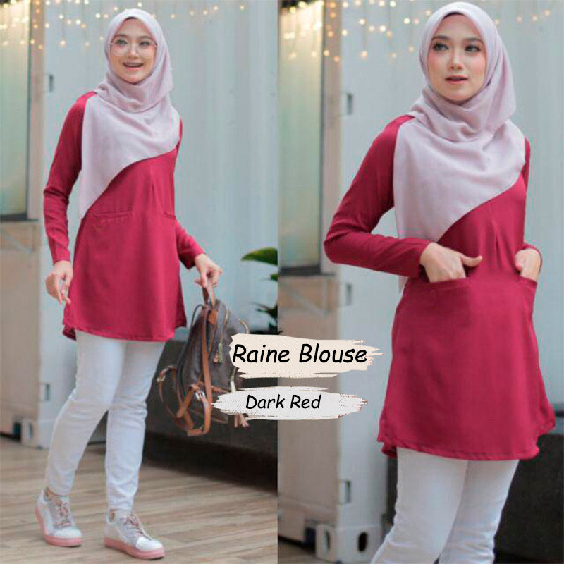 Raine Blouse - Clearance - Dark Red - Size 5XL