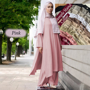 Junaida Stand Collar Set - Loose Sleeve