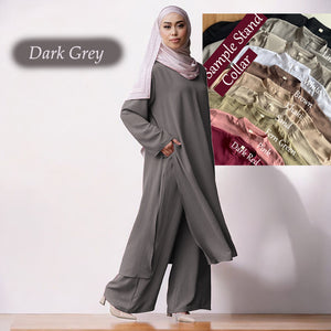Junaida Stand Collar Set - Loose Sleeve