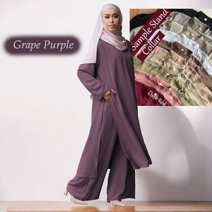 Junaida Stand Collar Set - Loose Sleeve