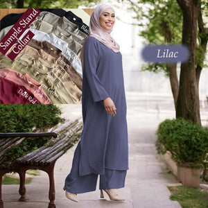 Junaida Stand Collar Set - Loose Sleeve