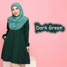 Lalita Long Blouse - Clearance - Dark Green - Size L