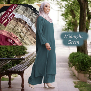 Junaida Stand Collar Set - Loose Sleeve