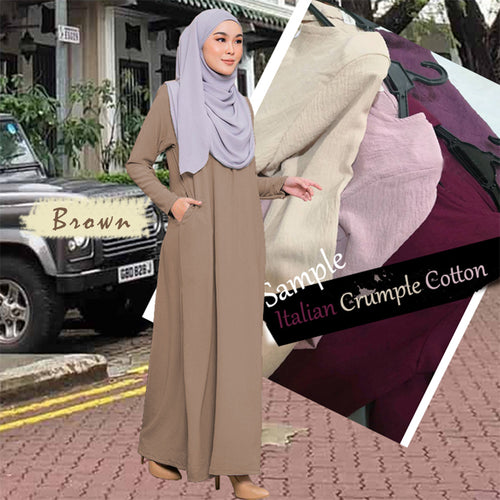 Qaima Italian Crumple Cotton Jubah