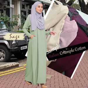 Qaima Italian Crumple Cotton Jubah